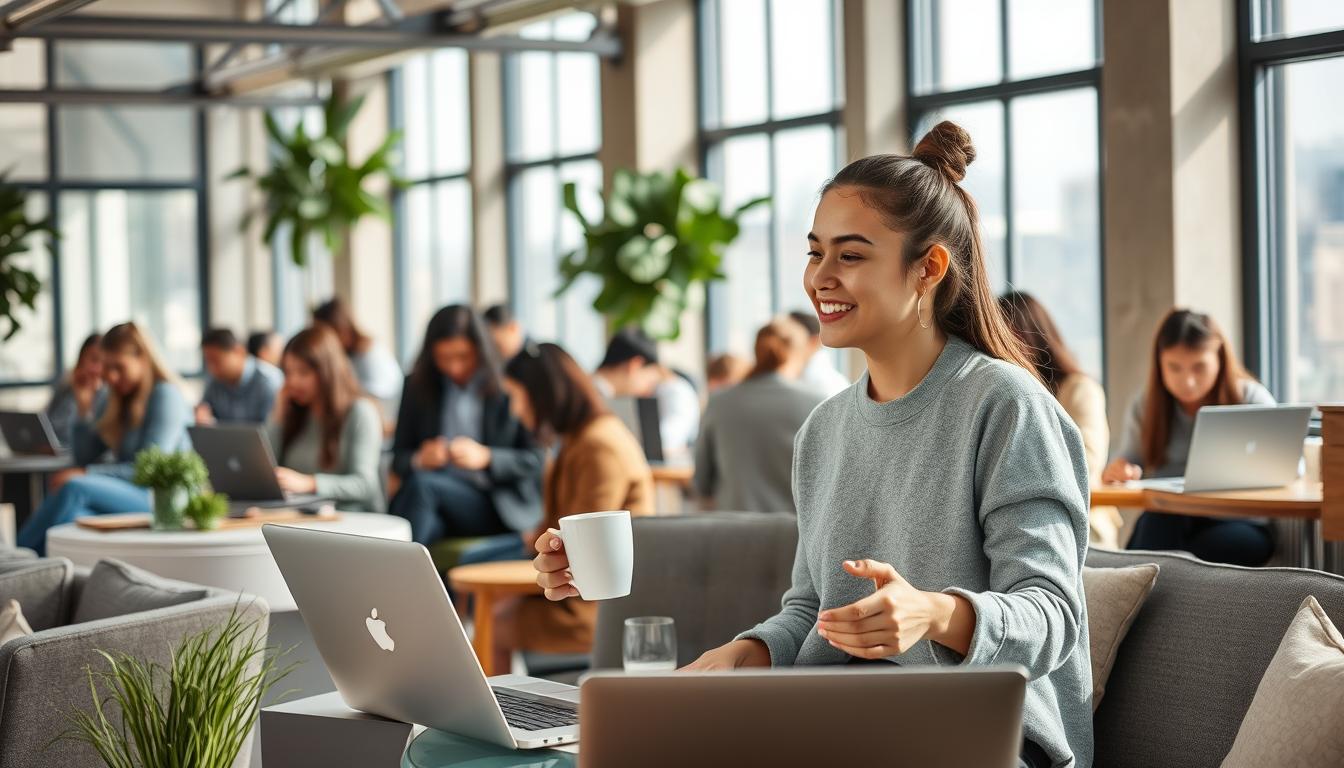 temporäres Arbeiten in modernen Coworking Spaces